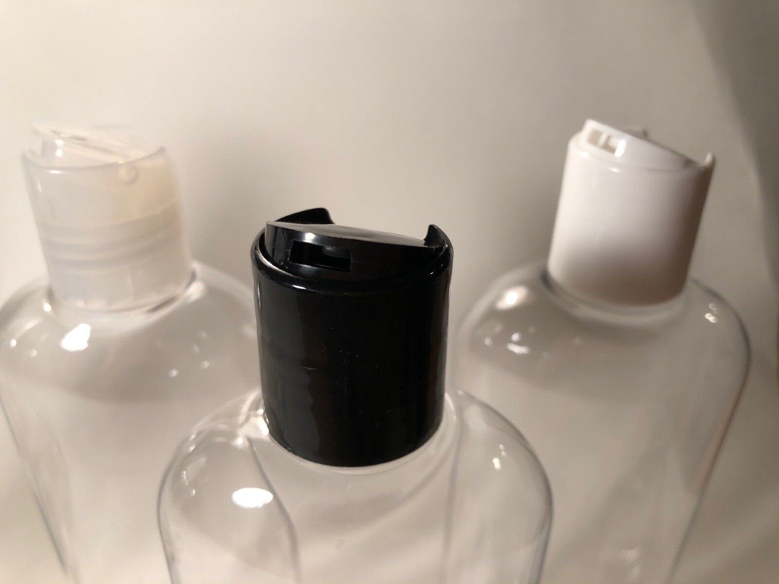 8 oz PET Plastic BPA Free 24/410 Clear Cosmo Oval Bottles caps pumps sprayers