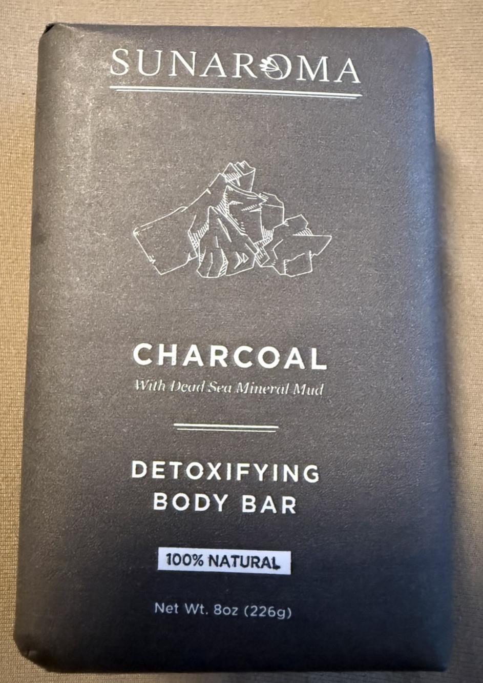 Sunaroma 100% Natural Charcoal Detoxifying Soap with Dead Sea Mineral Mud – 8oz