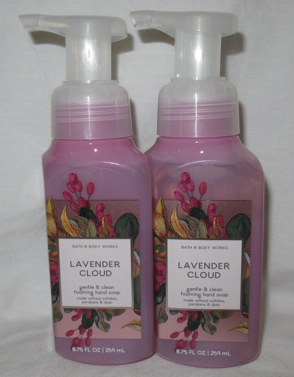Bath & Body Works Gentle & Clean Foaming Hand Soap Lot Set 2 LAVENDER CLOUD