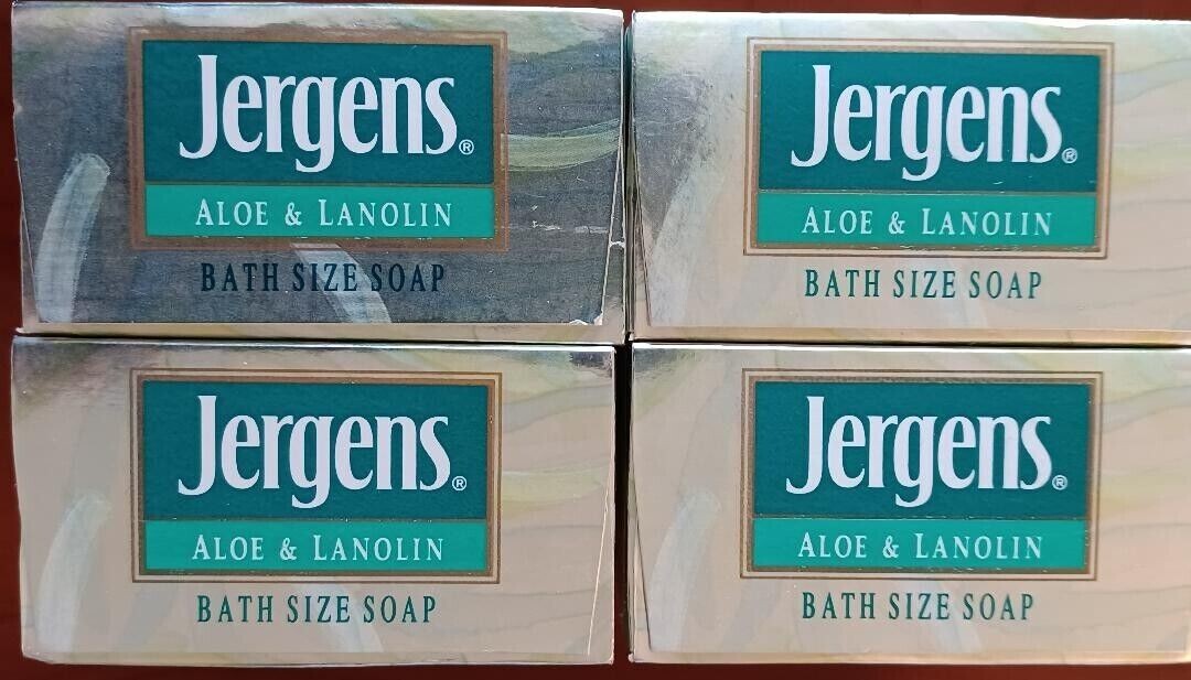 Vintage 1991 2x2pk Jergens Aloe & Lanolin Soap Bar 4.75oz NOS USA Movie TV Prop