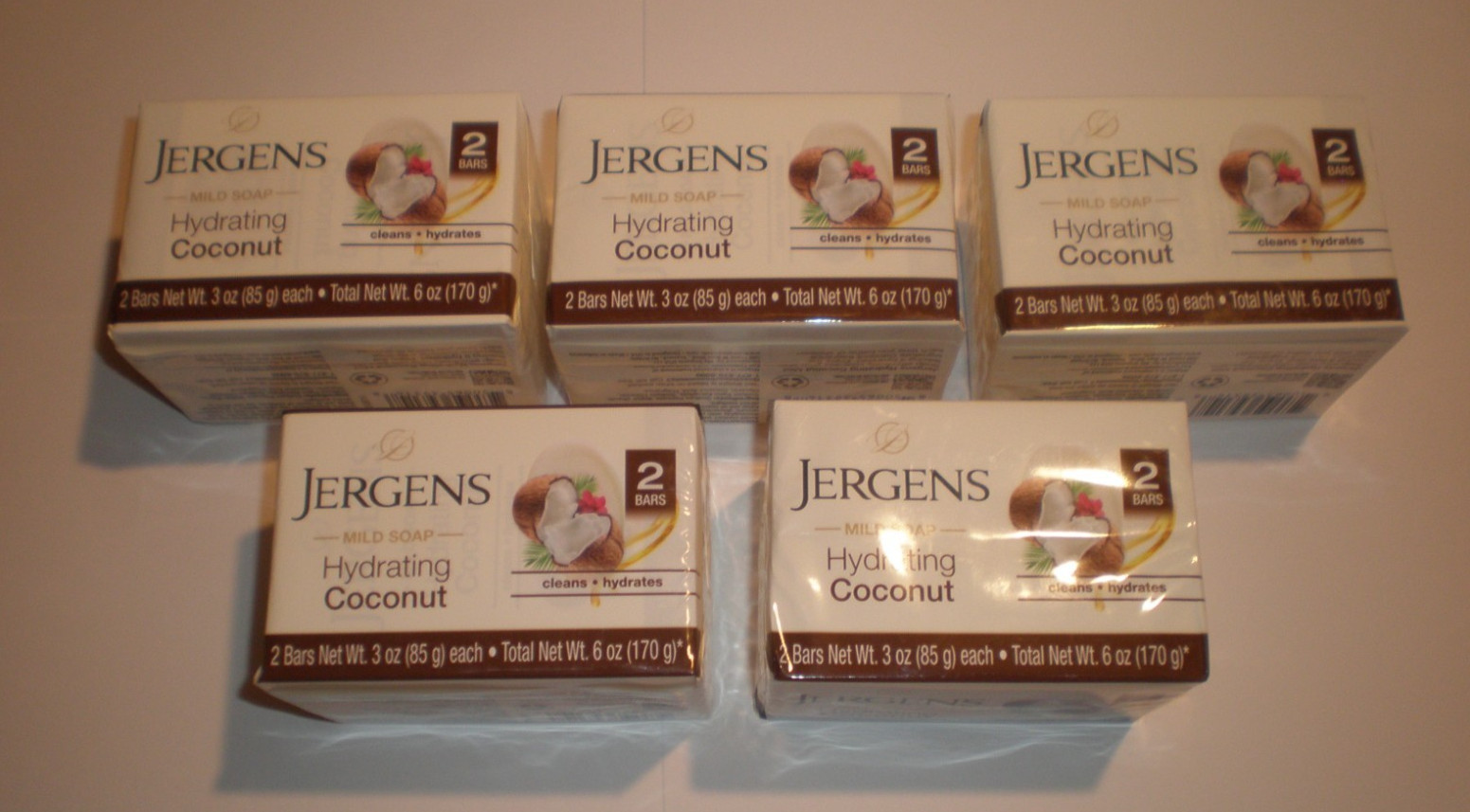 JERGENS MILD SOAP HYDRATING COCONUT 5 Two packs 10 Total Bars 3 OZ each