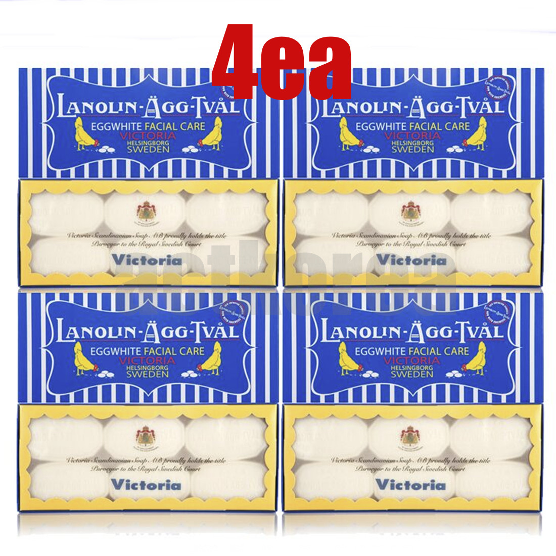 4Set Victoria Lanolin-Agg-Tval Sweden Egg Soap Moisturizing All skin types 50gX6