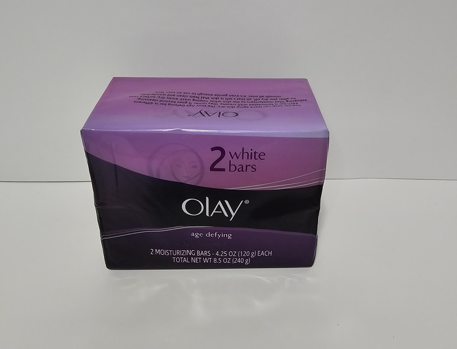 2 Bars Olay Age Defying Moisturizing White Soap 8.5 Oz Total New Old Stock