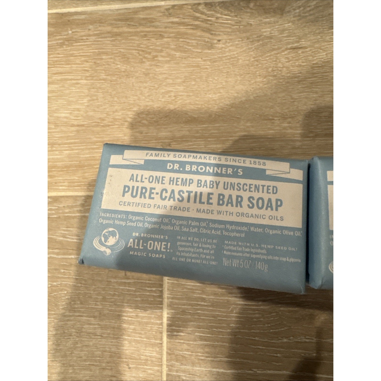 10 Pack Dr Bronner’s All-One Hemp Baby Unscented Pure Castile Bar Soap Organic