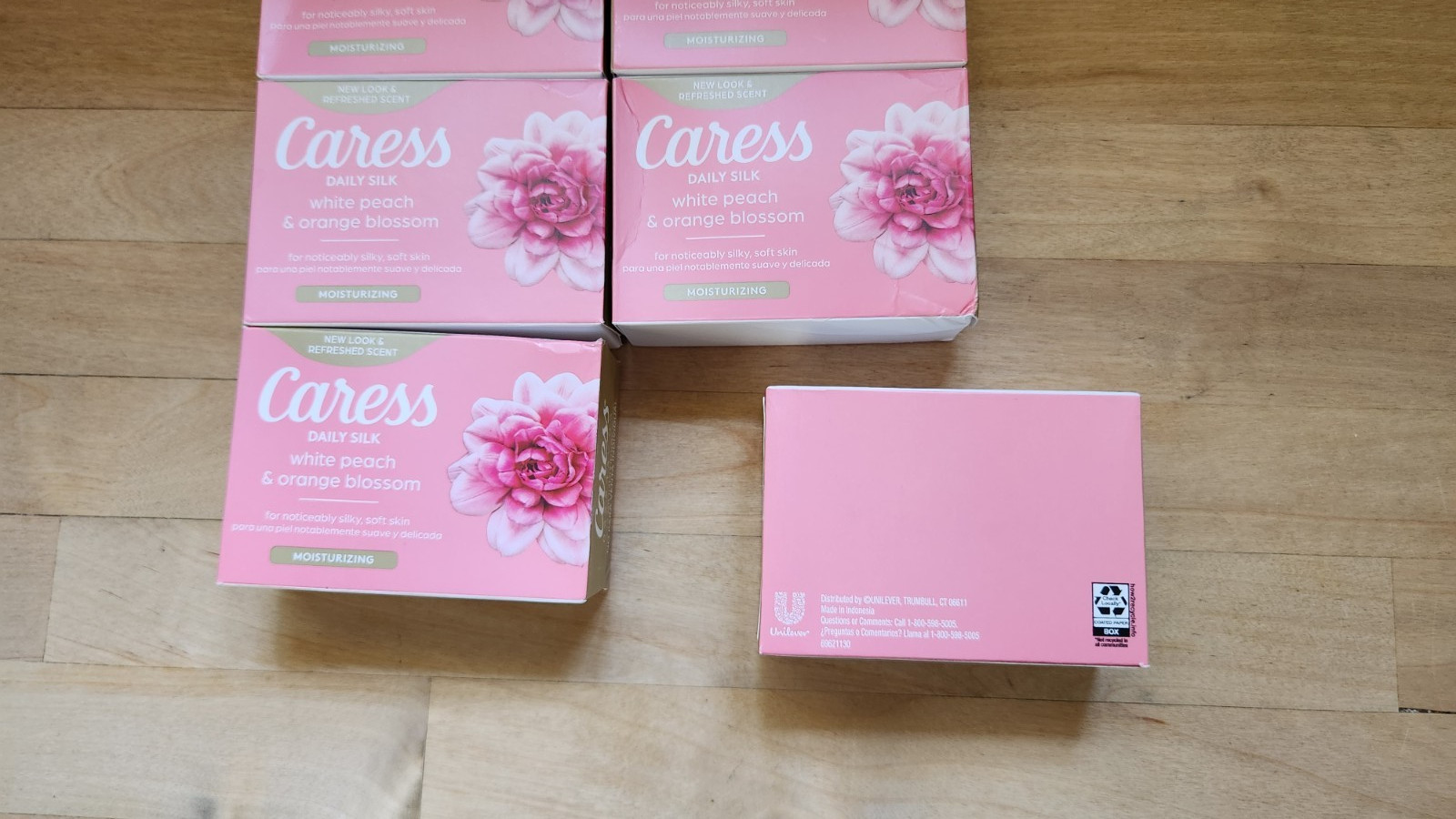 New 6 Count Caress Beauty Bar Soap Daily Silk White Peach & Orange Blossom