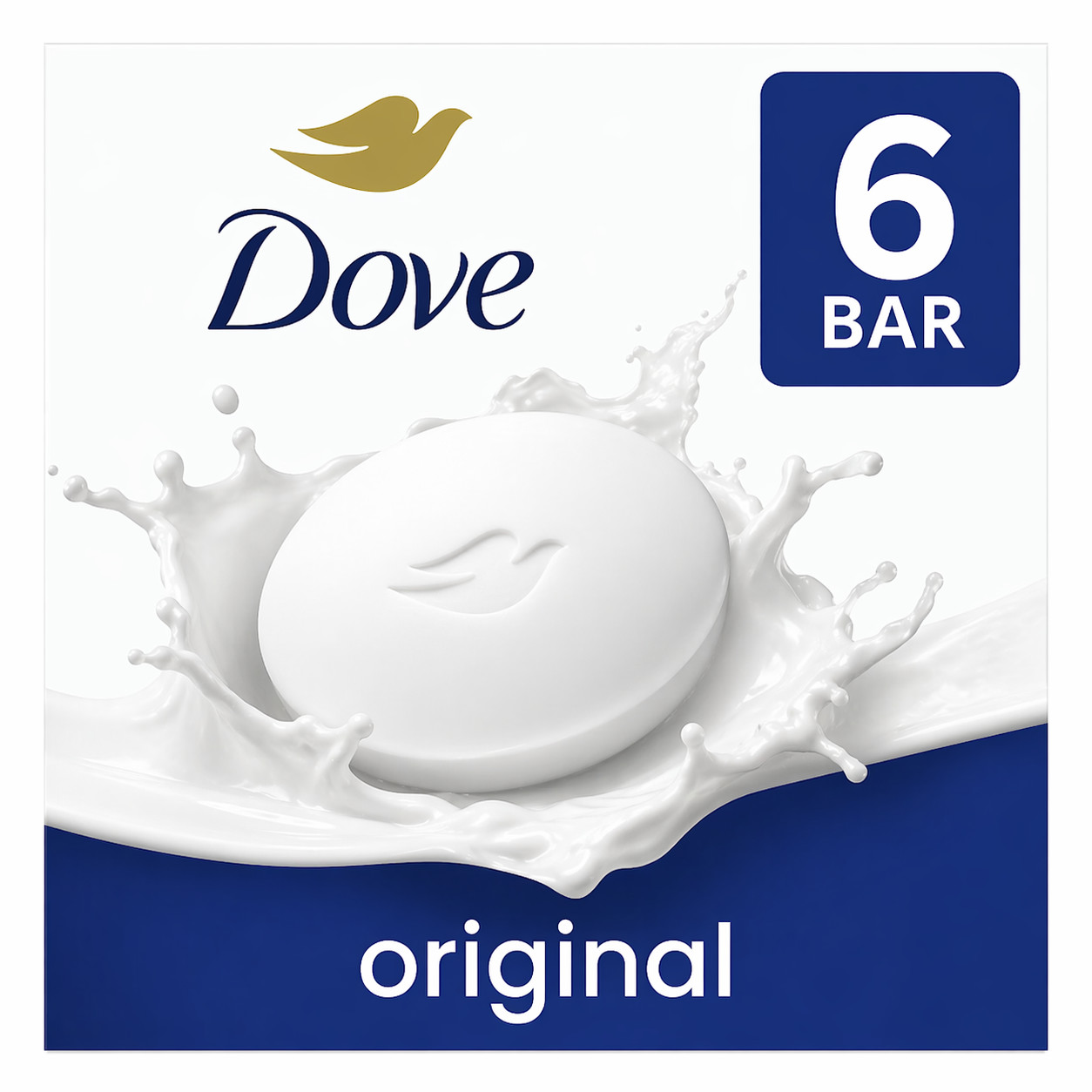 Dove Original Beauty Bar Soap 6 Pack 3.75 oz Moisturizing Cream Skin Cleanser
