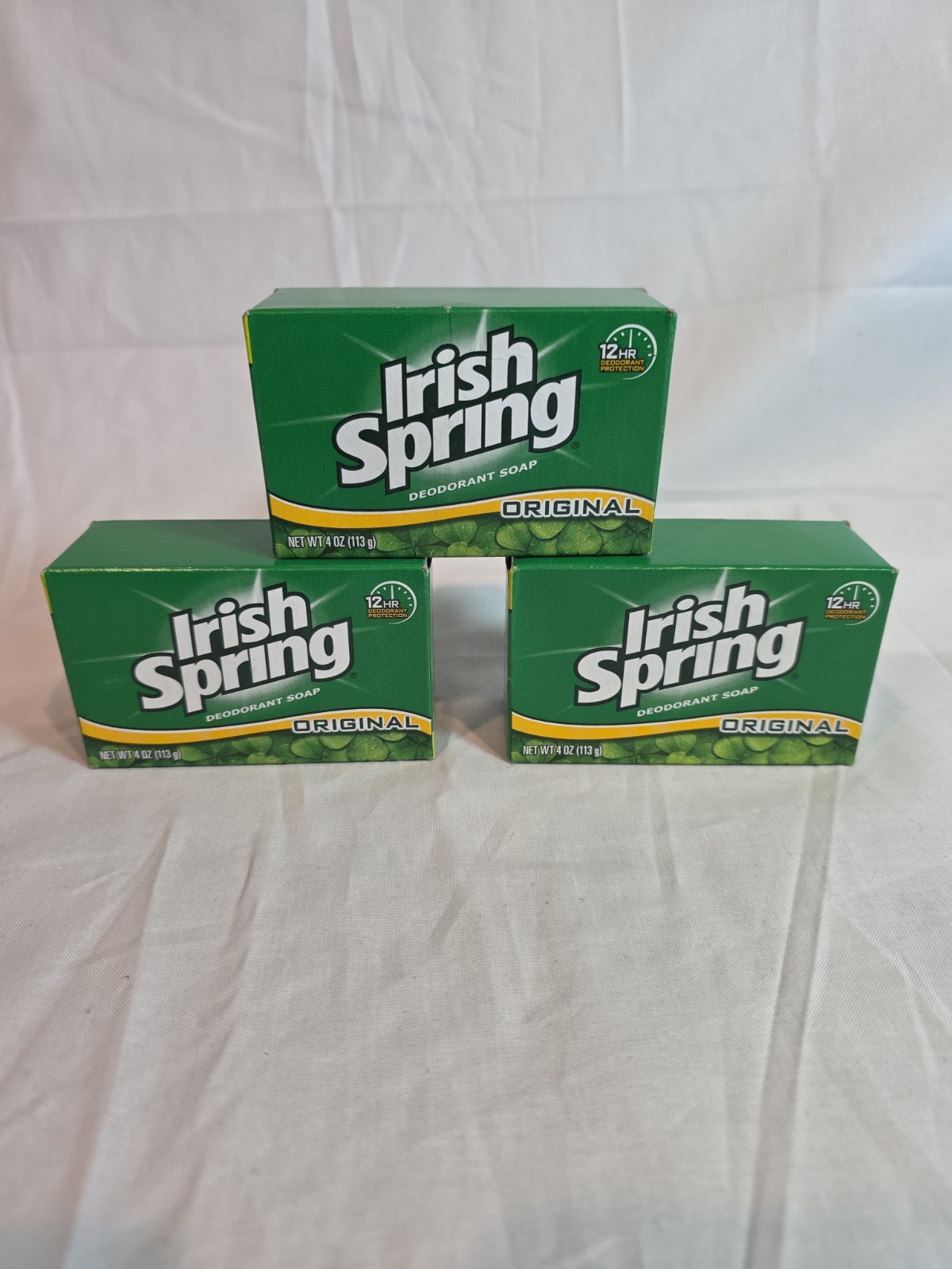 Lot of 3 IRISH SPRING Deodorant Bath Size Soap 4 oz Original Scent