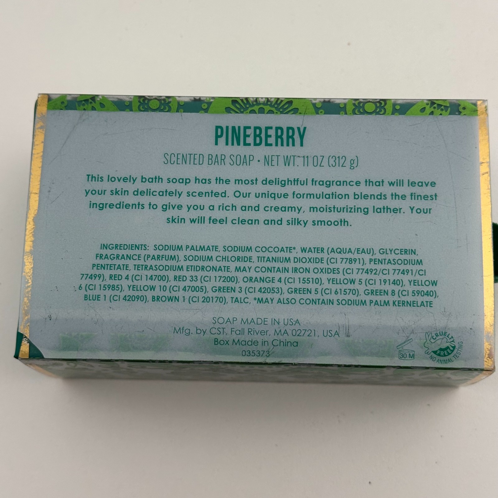 CST Pineberry Scented Bar Soap – 11 oz – Decorative Gift Box