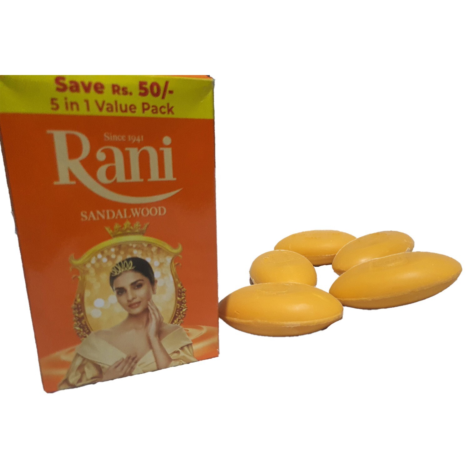 Rani Sandalwood Bathing Body Soap Ayurveda Natural Herbal Beauty Skin Glow 5 pcs