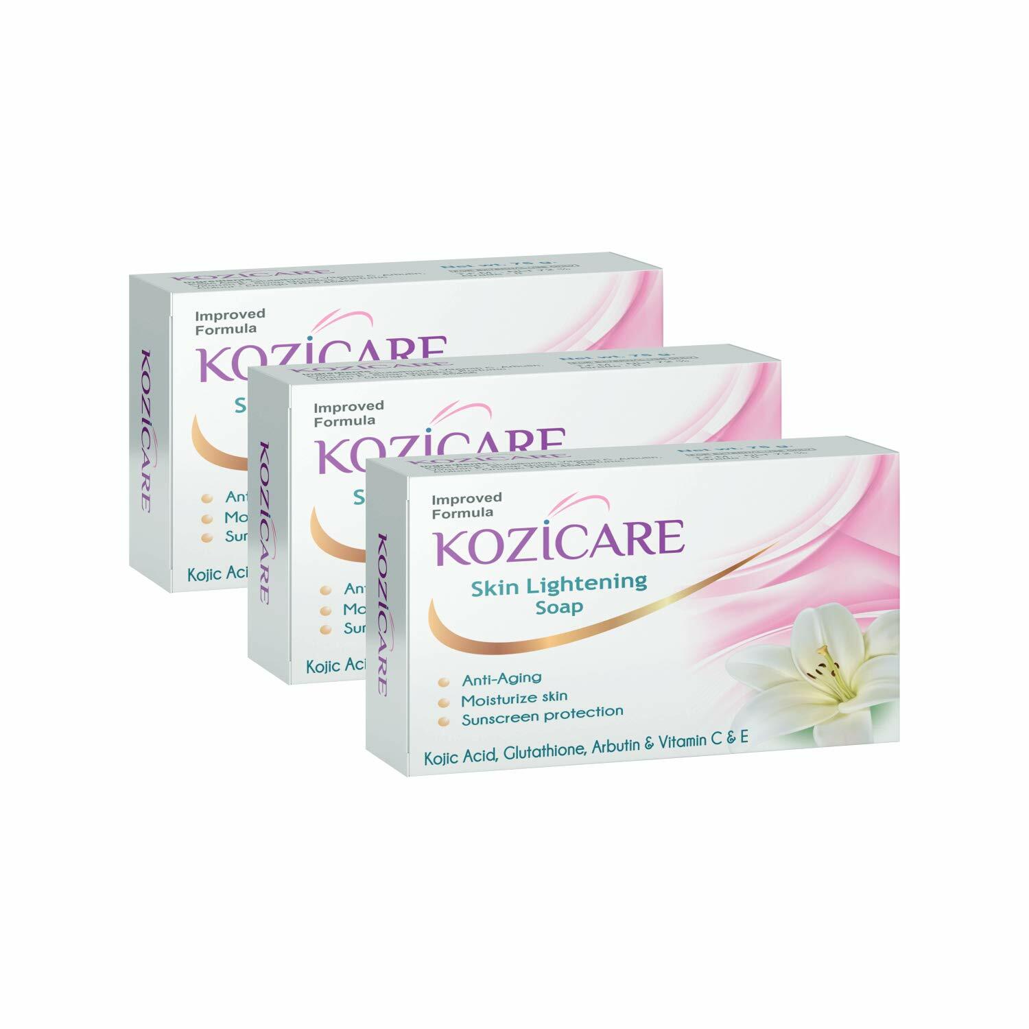 Kozicare Skin Lightening Soap Glutathione & Arbutin Vitamin C & E Anti Aging 75g
