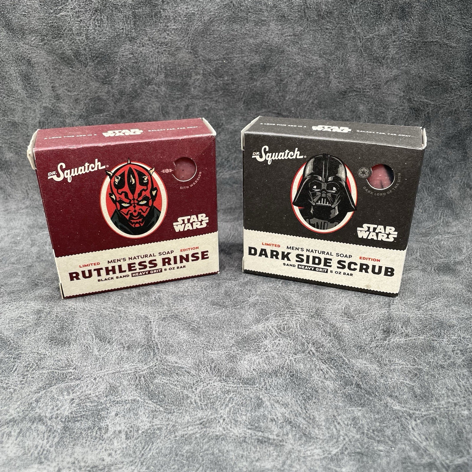2 Pack DR. Squatch Soap Set Star Wars Dark Side Scrub & Ruthless Rinse Natural