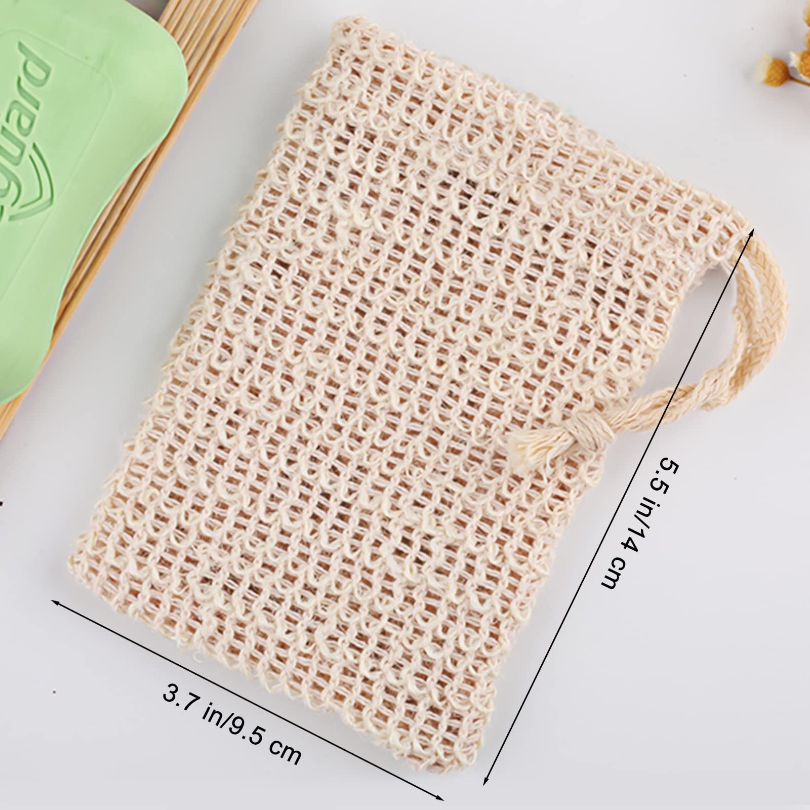 15 Pack Soap Bag, Natural Sisal Soap Saver Bag with Drawstring, Exfoliating S…