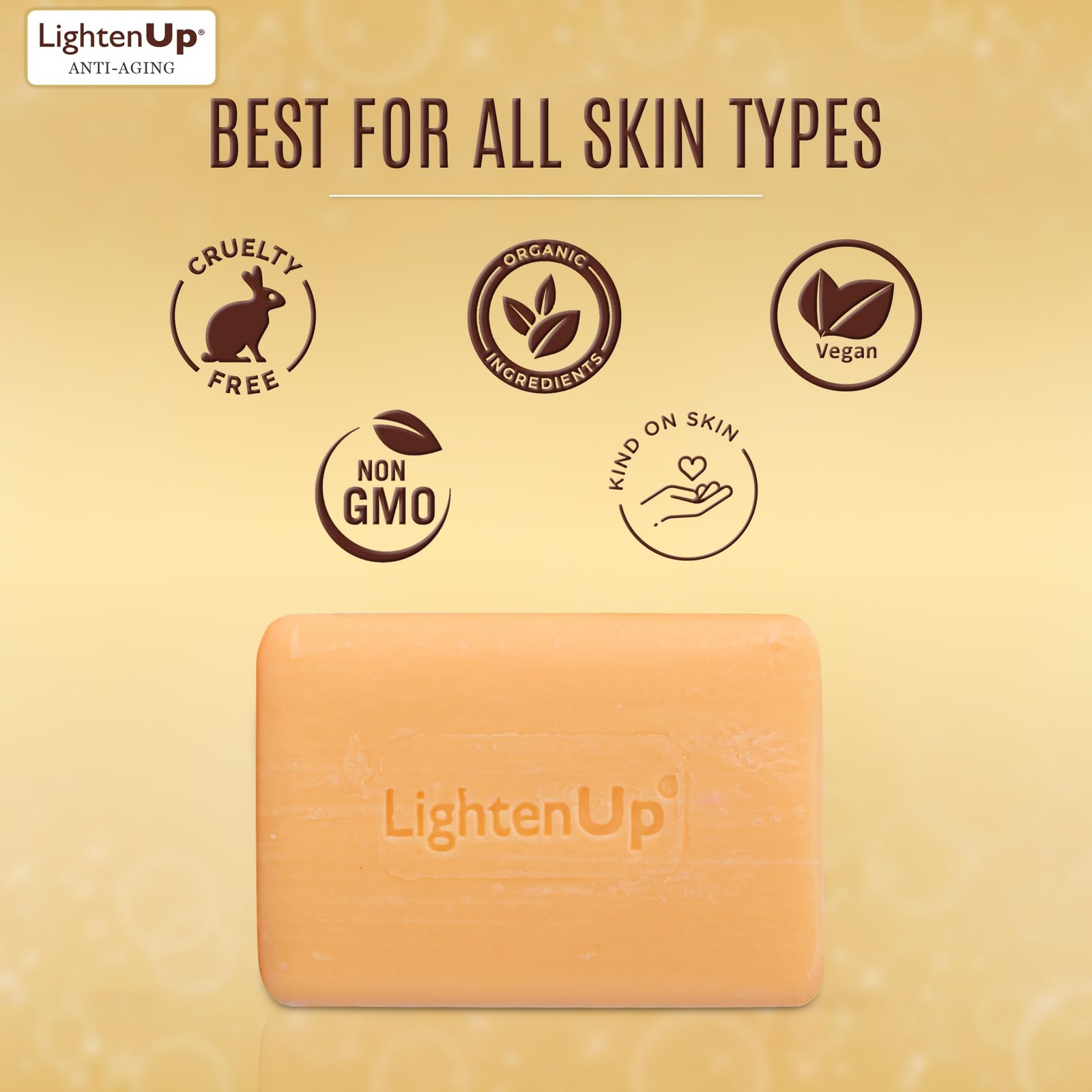 LightenUp Anti-Aging Cleansing Bar Soap 200g – Anti-oxidant Properties, with …