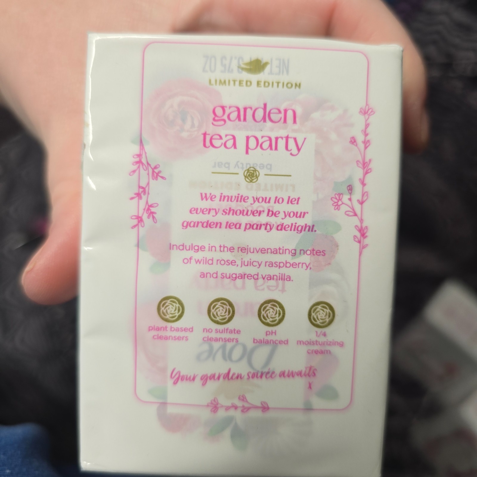 Dove Garden Tea Party Rose Berry Bouquet Limited Edition Bar Soaps 4 Pk NIBS