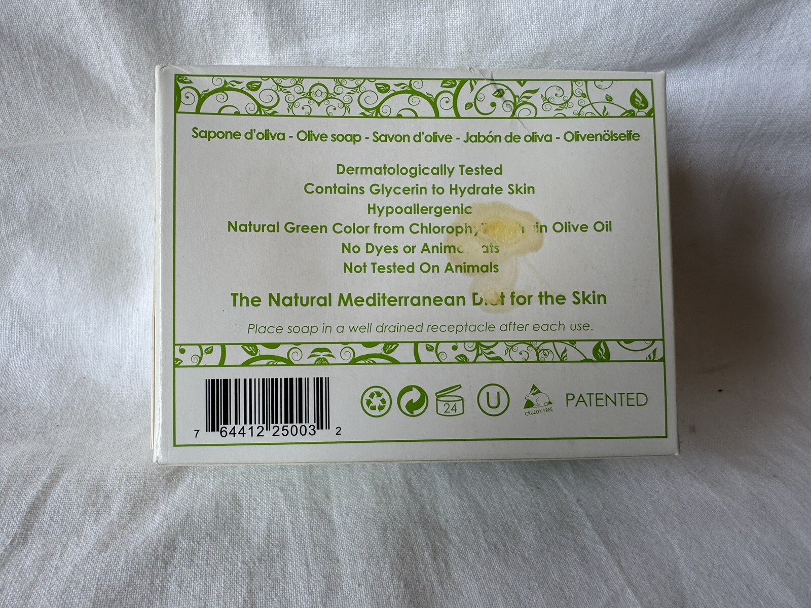 Olivella 100% Virgin Olive Oil Face & Body Soap 5.29 oz