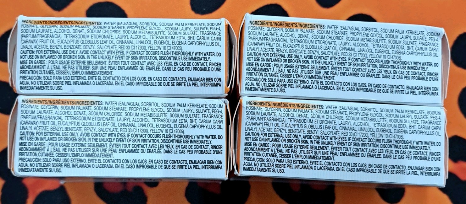 lot of (4) Pears Transparent Glycerin Bar Soap 3.53 Oz Each ORANGE COLOR