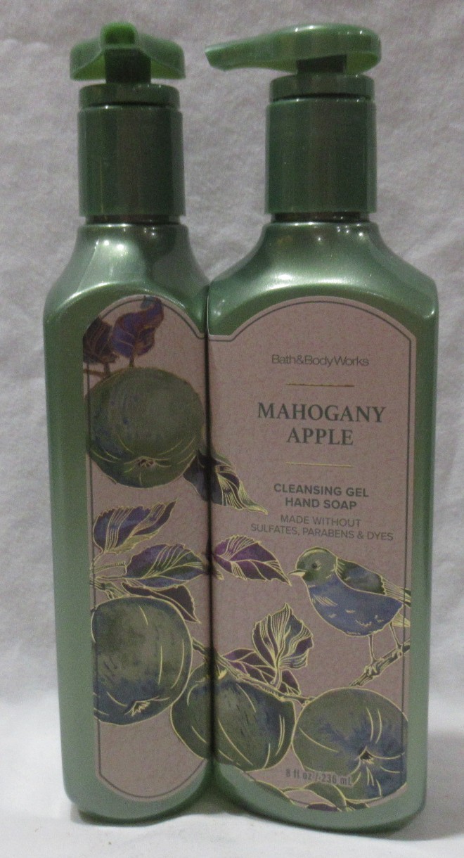 Bath & Body Works Cleansing Gel Hand Soap Lot Set of 2 MAHOGANY APPLE