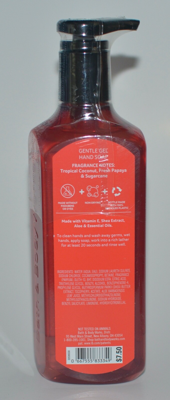3 BATH & BODY WORKS ISLAND PAPAYA GENTLE GEL HAND SOAP WASH COCONUT SUGARCANE