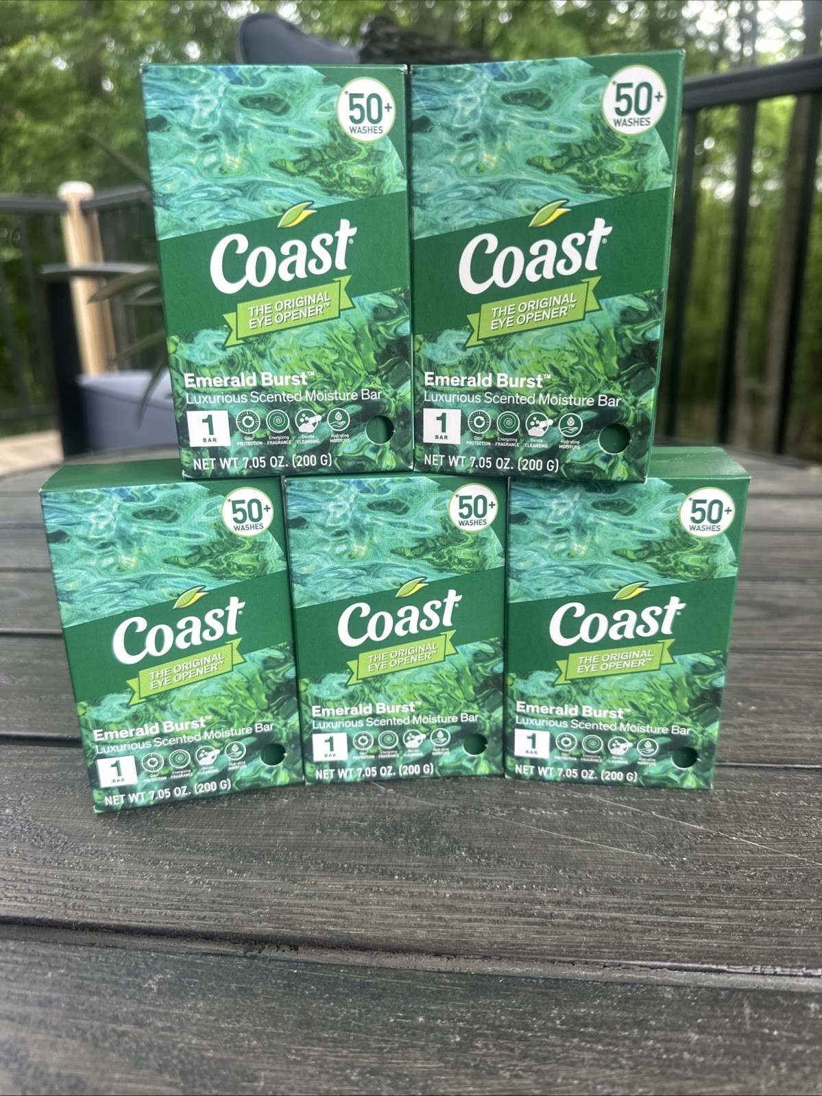 Coast® Emerald Burst Moisturizing Bar Soap 7.05 Oz ea Lot 5 Bars