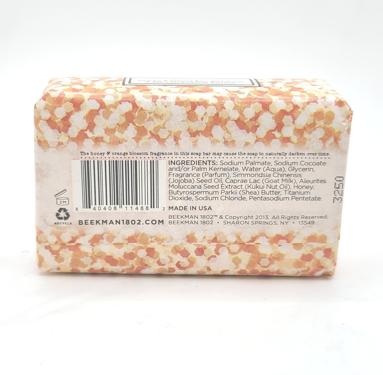 Beekman 1802 Goat Milk Soap HONEY & ORANGE BLOSSOM w/ Shea Butter 3.5oz / 99g
