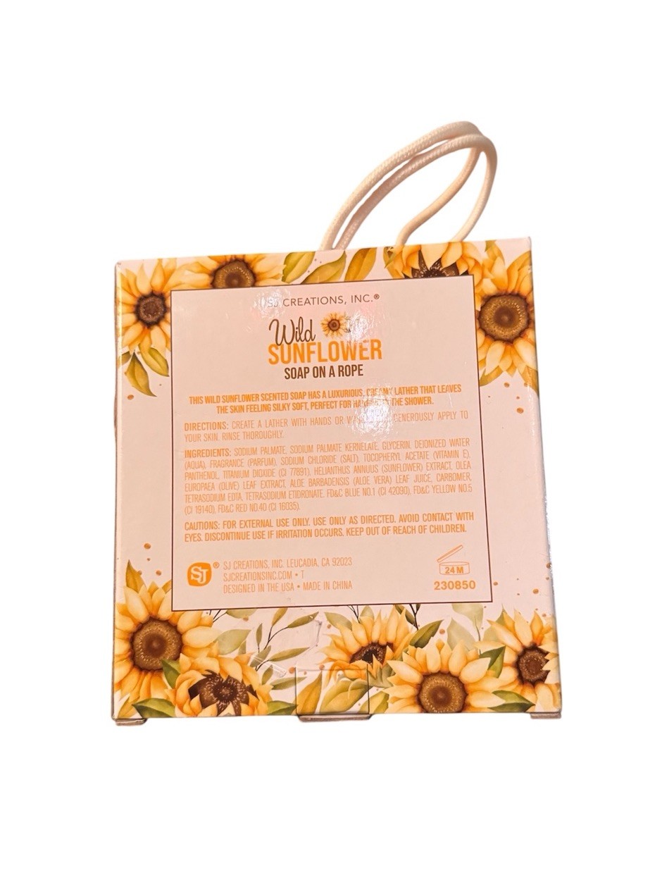 Wild Sunflower-Shaped Yellow Scented Soap on a Rope – SJ Creations Inc 8oz./227g