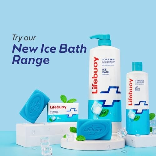 Lifebuoy Ice Bath Soap 125g Pack of 5 Menthol Cooling Bath Bars Fresh FS