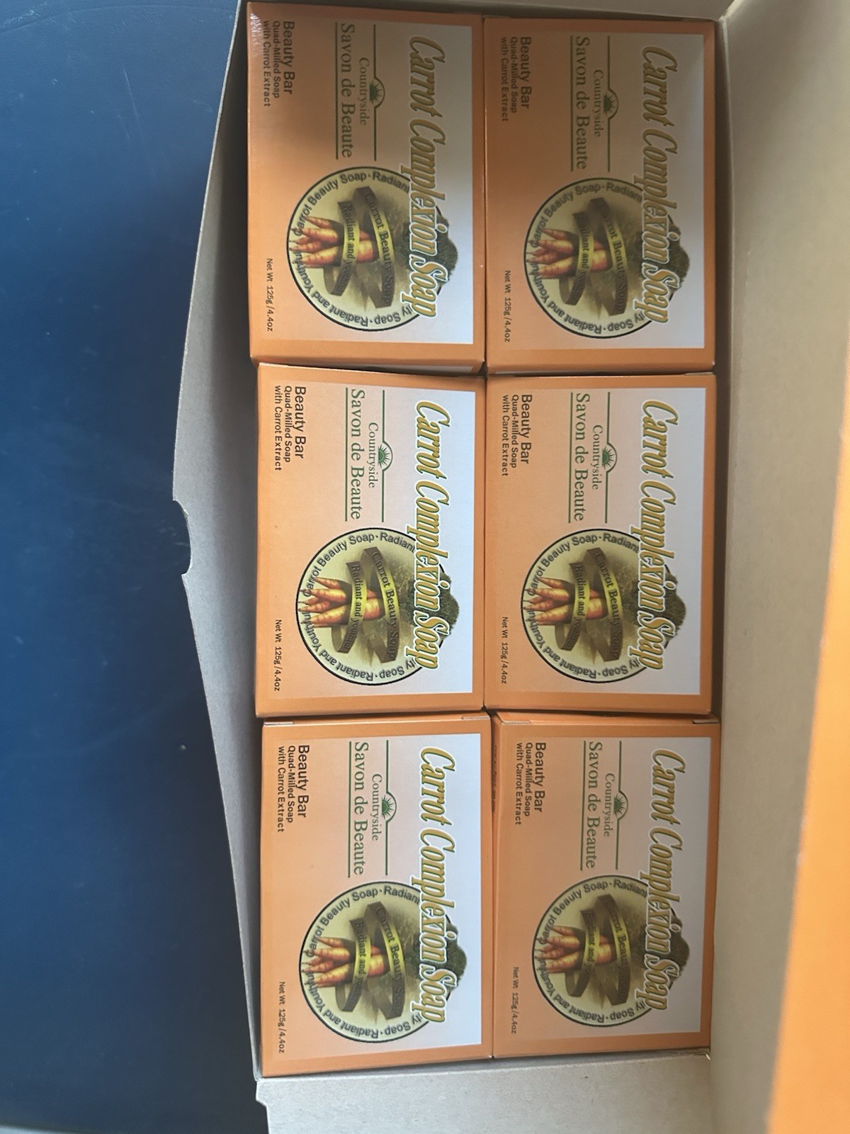 12-BAR- CARROT COMPLEXION SOAP BEAUTY BAR WITH CARROT OIL 125g (each) BRAND NEW!