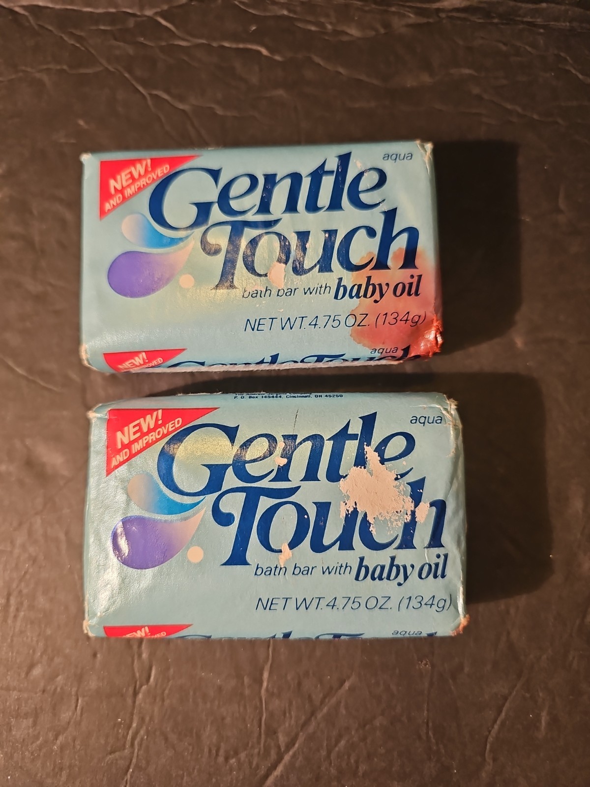 Vintage Gentle Touch Bath Bar with Baby Oil 4.75 Ounce Bar Soap Set of 2 NOS