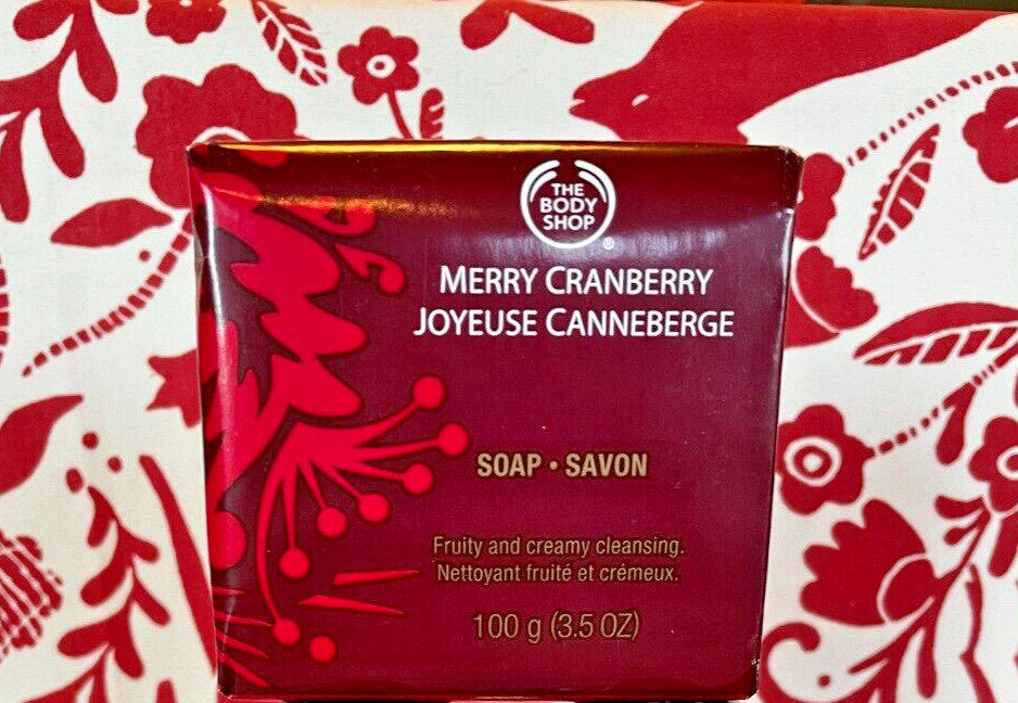 THE BODY SHOP MERRY CRANBERRY SOAP, 3.5 OZ, NEW, RARE