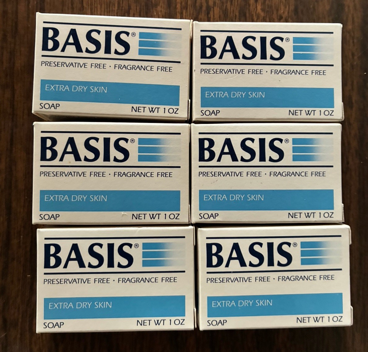 Lot Of 6 BARS Vintage Basis Soap Bath Bar 1oz. Extra Dry Skin New In Box Travel