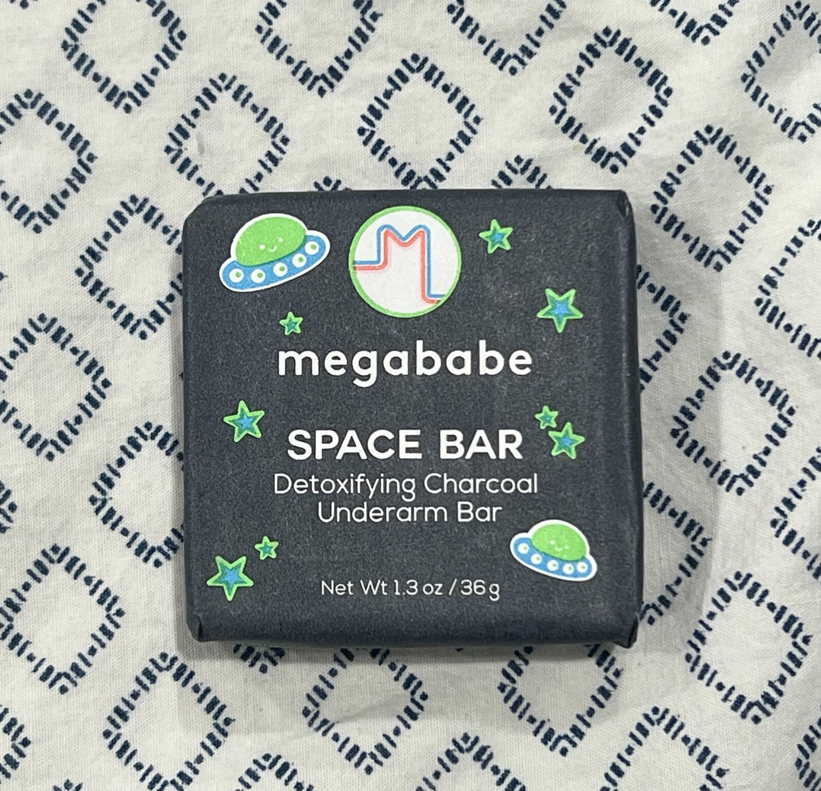 Megababe Space Bar Detoxifying Charcoal Underarm Bar 1.3 oz / 36g NEW