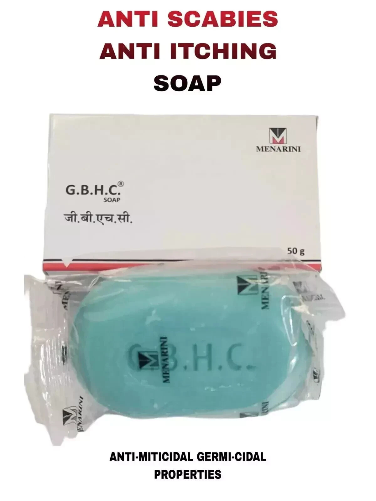 Kill Scabies Fast! G.B.H.C Anti-Itching Soap 50g, Powerful Medicated Skin Relief
