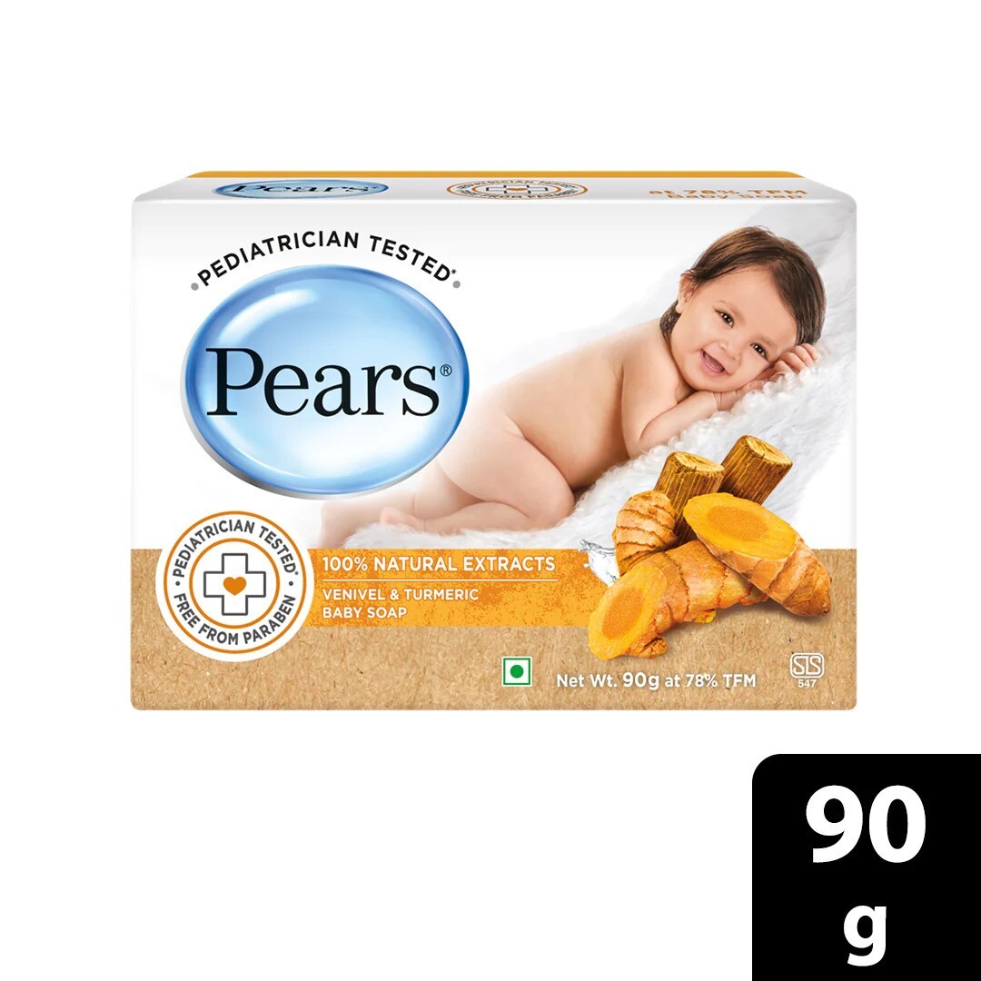 4 Pack of Pears Sri Lankan Venivel and Turmeric Baby Soap 90g