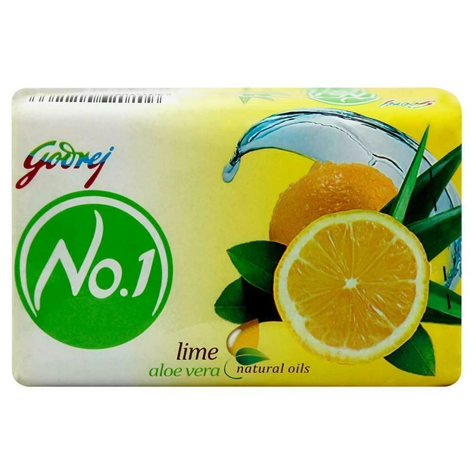 Godrej No.1 Lime with Aloe Vera Natural Soap Oils 100 gm – Free DDP Ship to USA