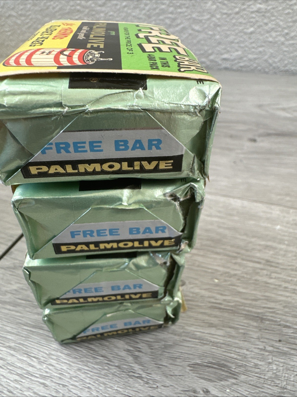 Vtg Palmolive Bath Size Bar Soap 3.0 Oz Green Wrap Lot 4 NOS