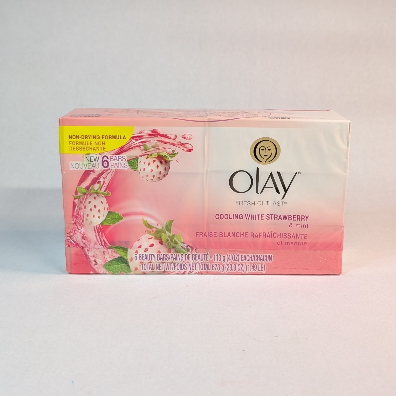 Olay Bar Soap Cooling White Strawberry & Mint Beauty Bar 6 Count 4 Oz Bars