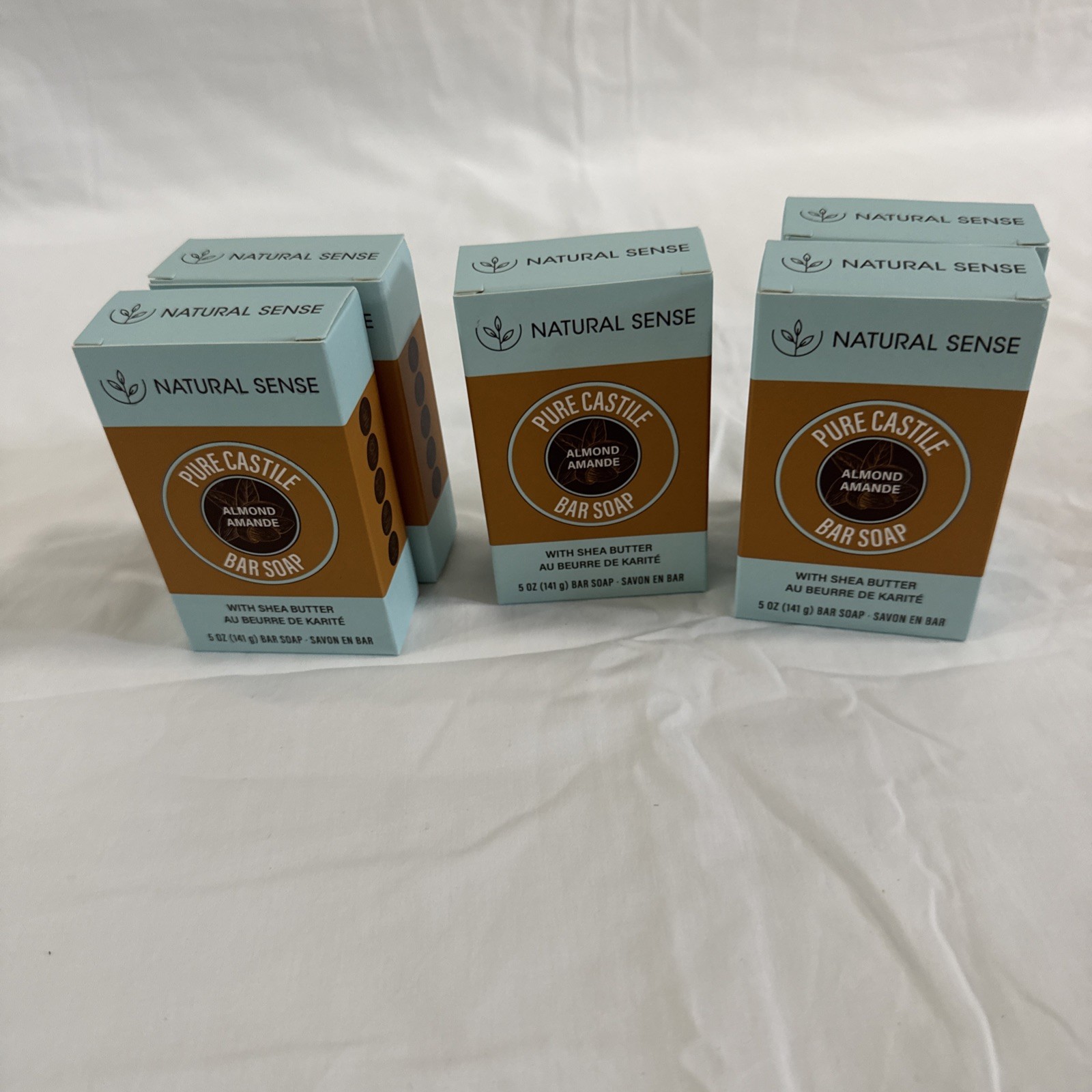 Natural Sense Pure Castile Almond Bar Soap Plant Based 5 oz (141g) ~ 5 Pack
