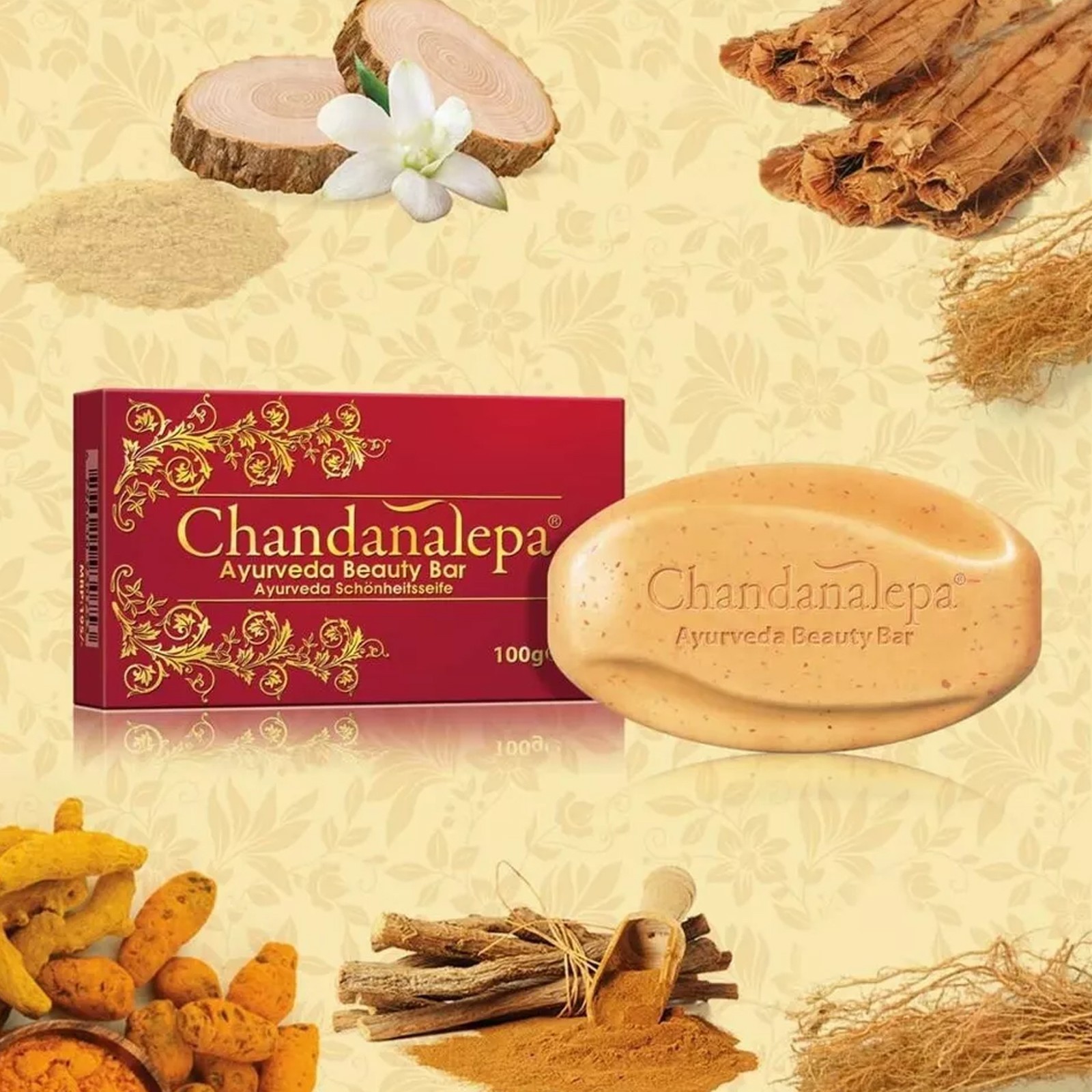 Chandanalepa Ayurveda Beauty Bar Natural Herbal Soap Healthy Glowing Skin unisex