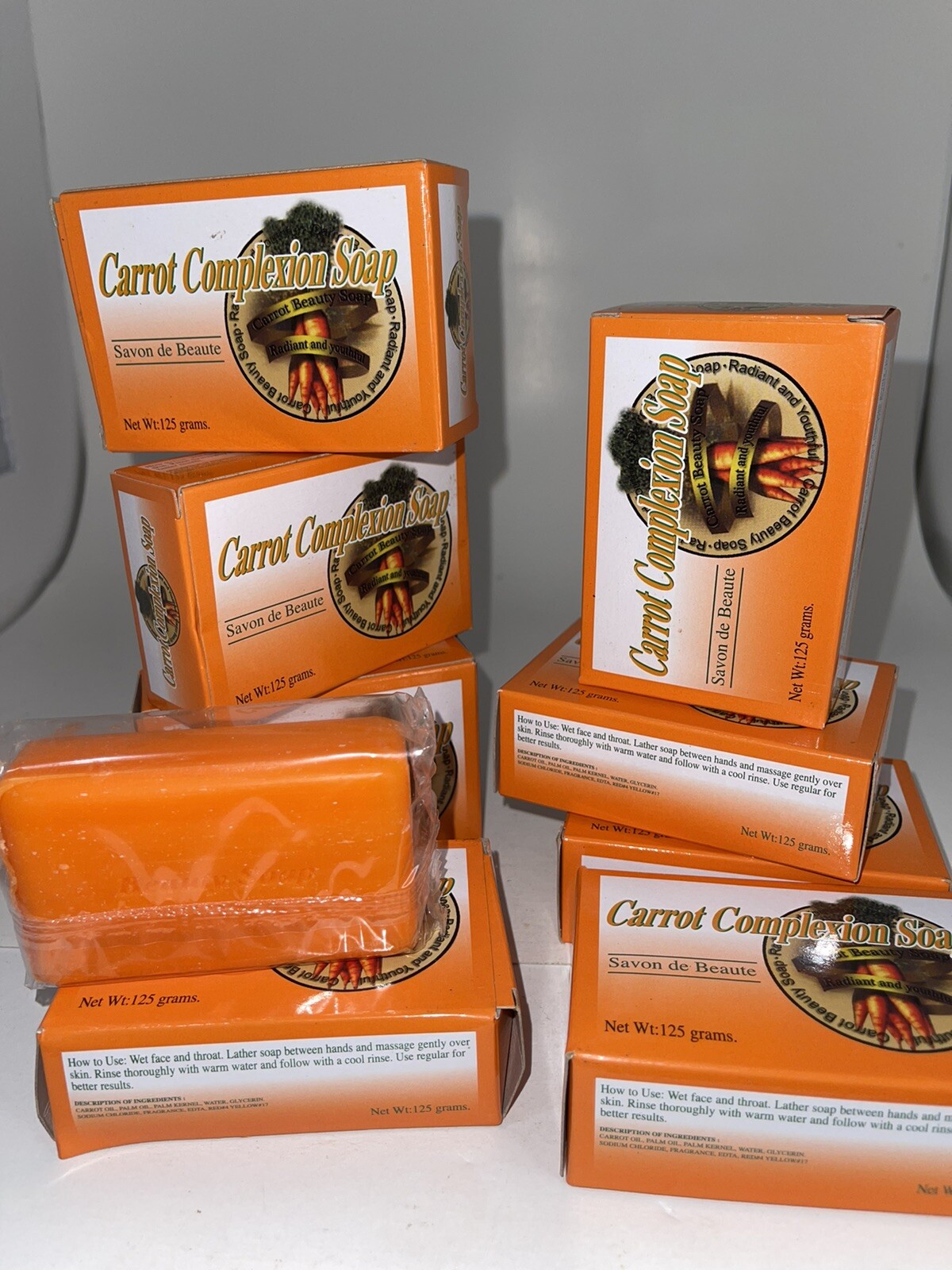 Carrot Complexion Bar Soap With Carrot Oil 125 Grams. Older Formula 7 Years Old