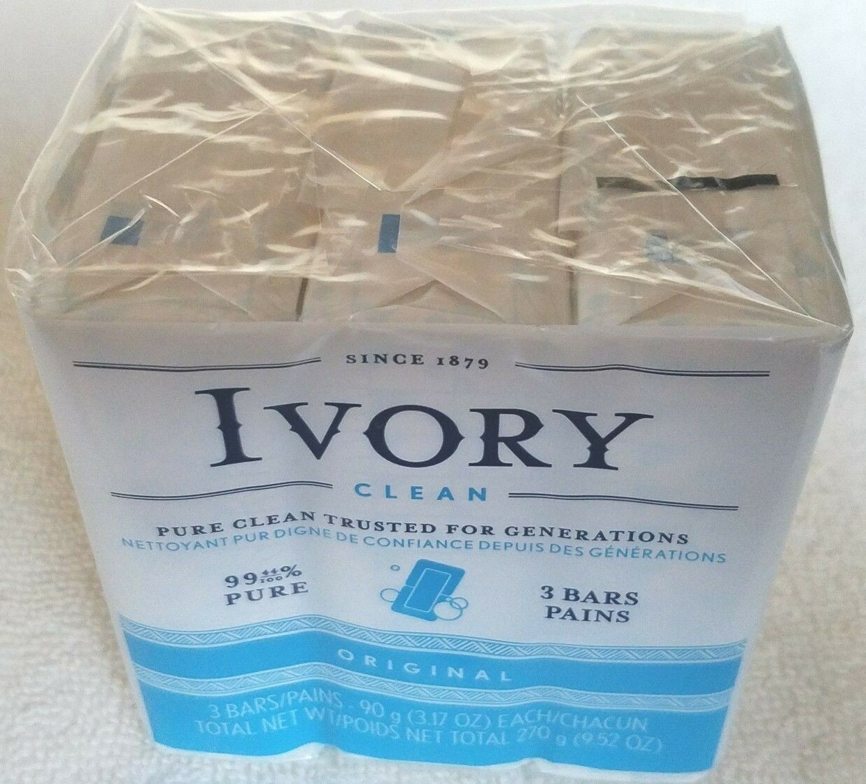 IVORY CLEAN***Original***99.44% PURE CLEAN SOAP (3 BARS)~3.17 OZ/EACH~NEW~SEALED