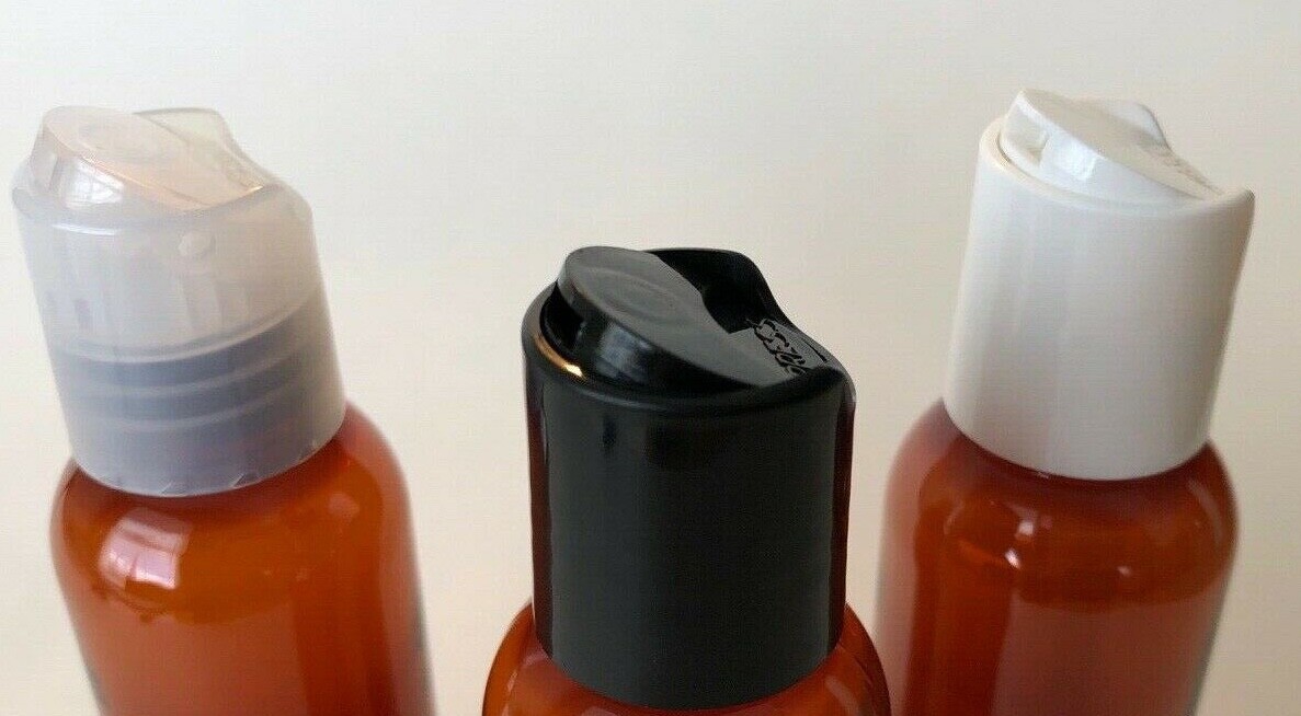 2 oz Amber PET Plastic Cosmo Oval Bottle – choose qty & cap style – FREE SHIP