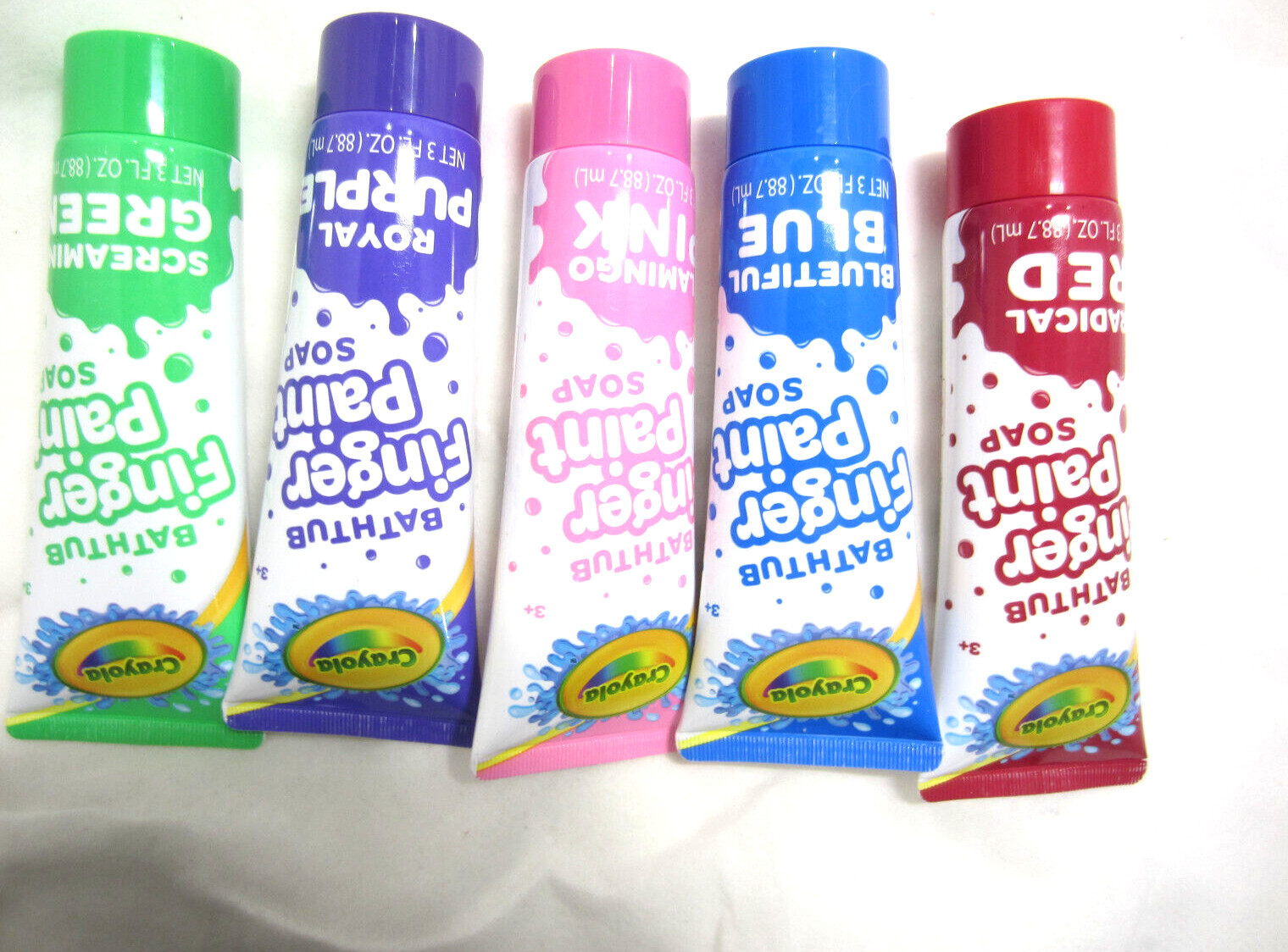 5 Crayola Bathtub Finger Paint Soap 5 Color Variety RED/BLUE/PINK/PURPLE/GREEN