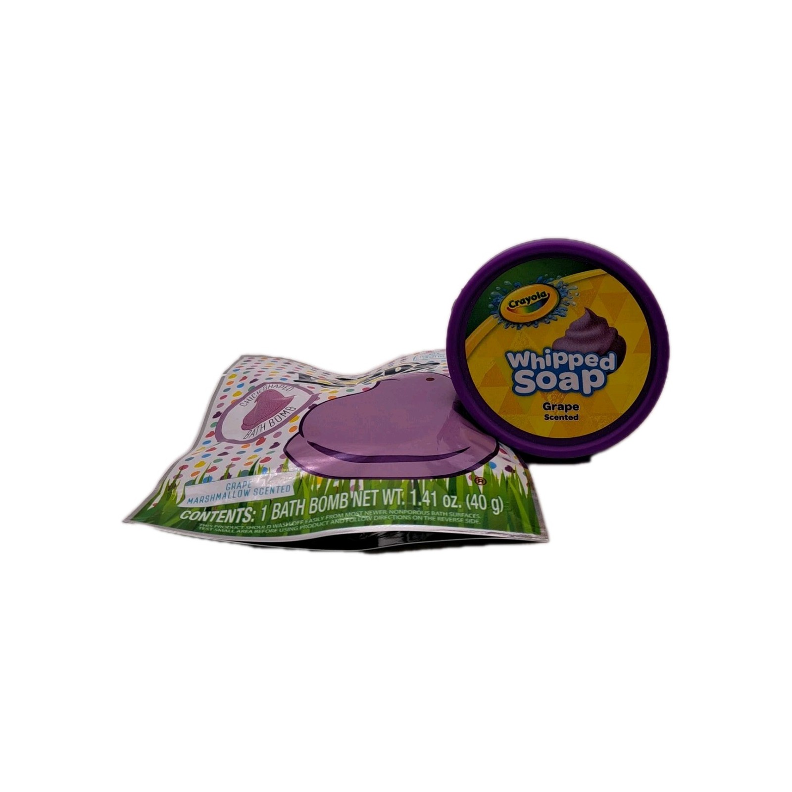 Crayola Whipped Soap 2.82oz.Grape Body Wash + 1 Peeps Bath Chicken Shape