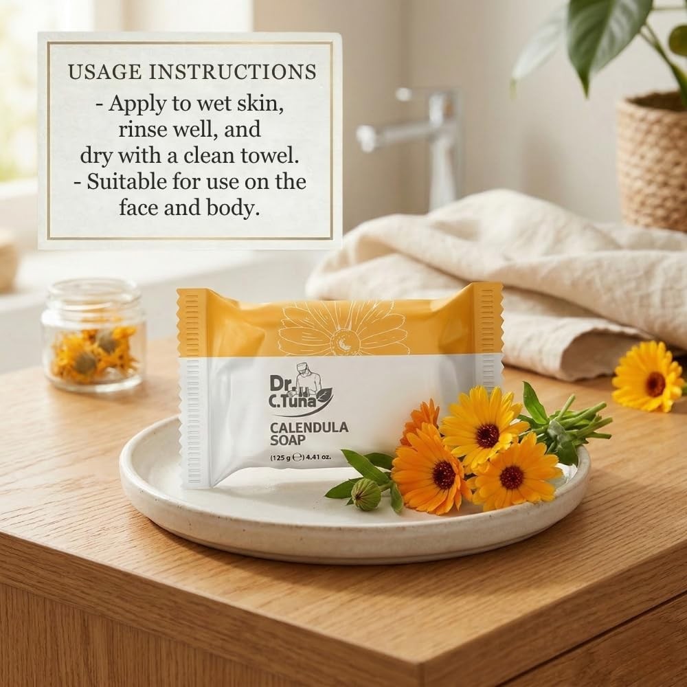 Dr. . Tuna Calendula Soap Bar, Calendula Oil and Chamomile Extract Formula fo…