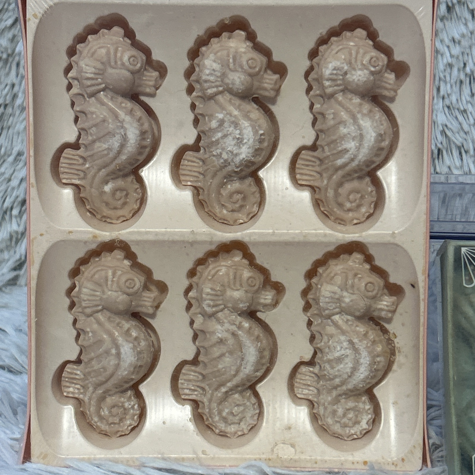 2 Boxes Vintage NOS Seashell & Seahorses Soap Cakes Coastal Beach Grannycore