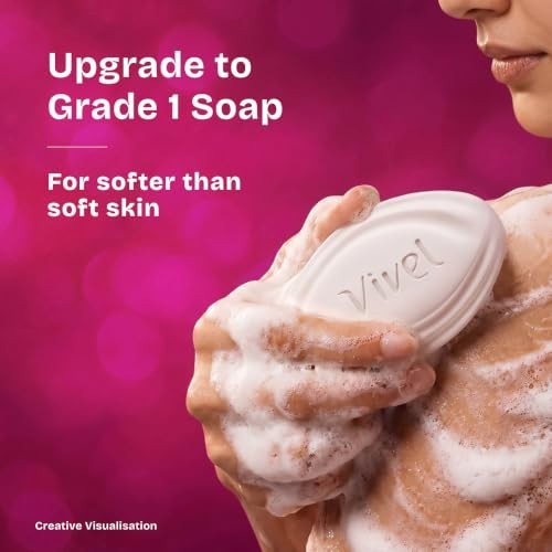 Vivel Aloe Vera Soap 150g Vitamin E 76% TFM Grade 1 Satin Bath Bar Pack of 4 FS