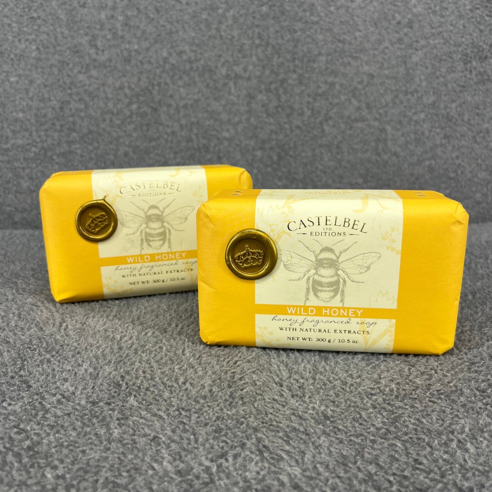 2x Castelbel Wild Honey Soap Bar 10.5oz Yellow Portugal Luxury Bee Gift