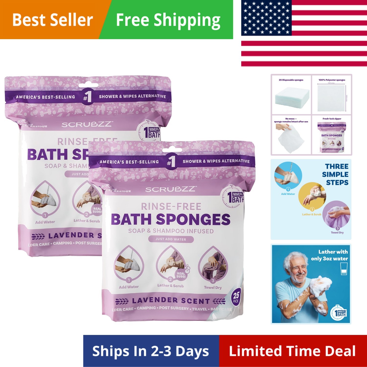 Disposable No Rinse Bathing Wipes – All-in-1 Single Use Shower Wipes, Simply …