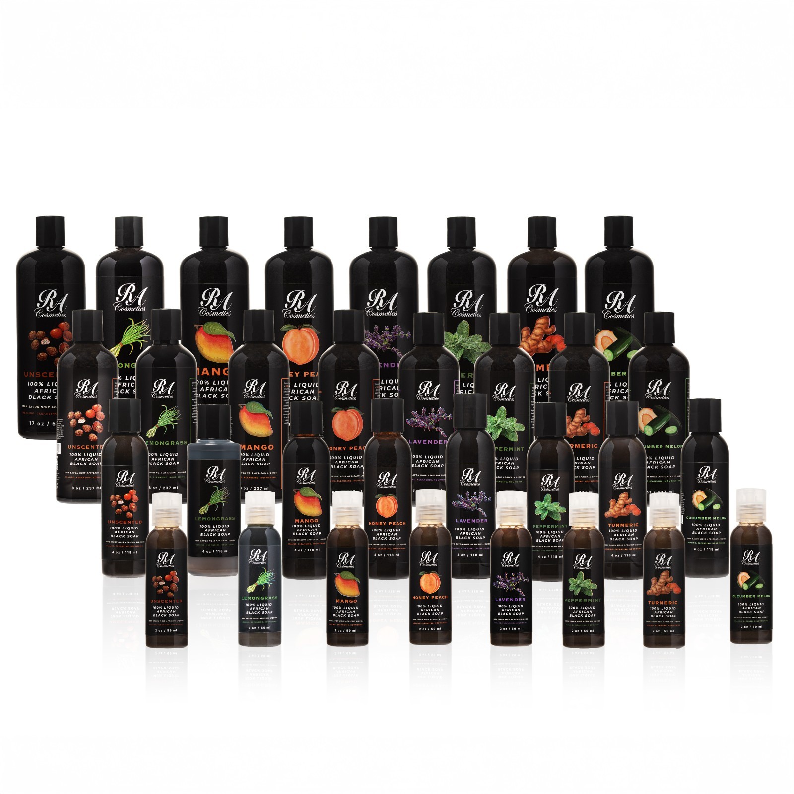 RA Cosmetics African Liquid Black Soap 8oz – Body & Face Wash – For Oily & Acne