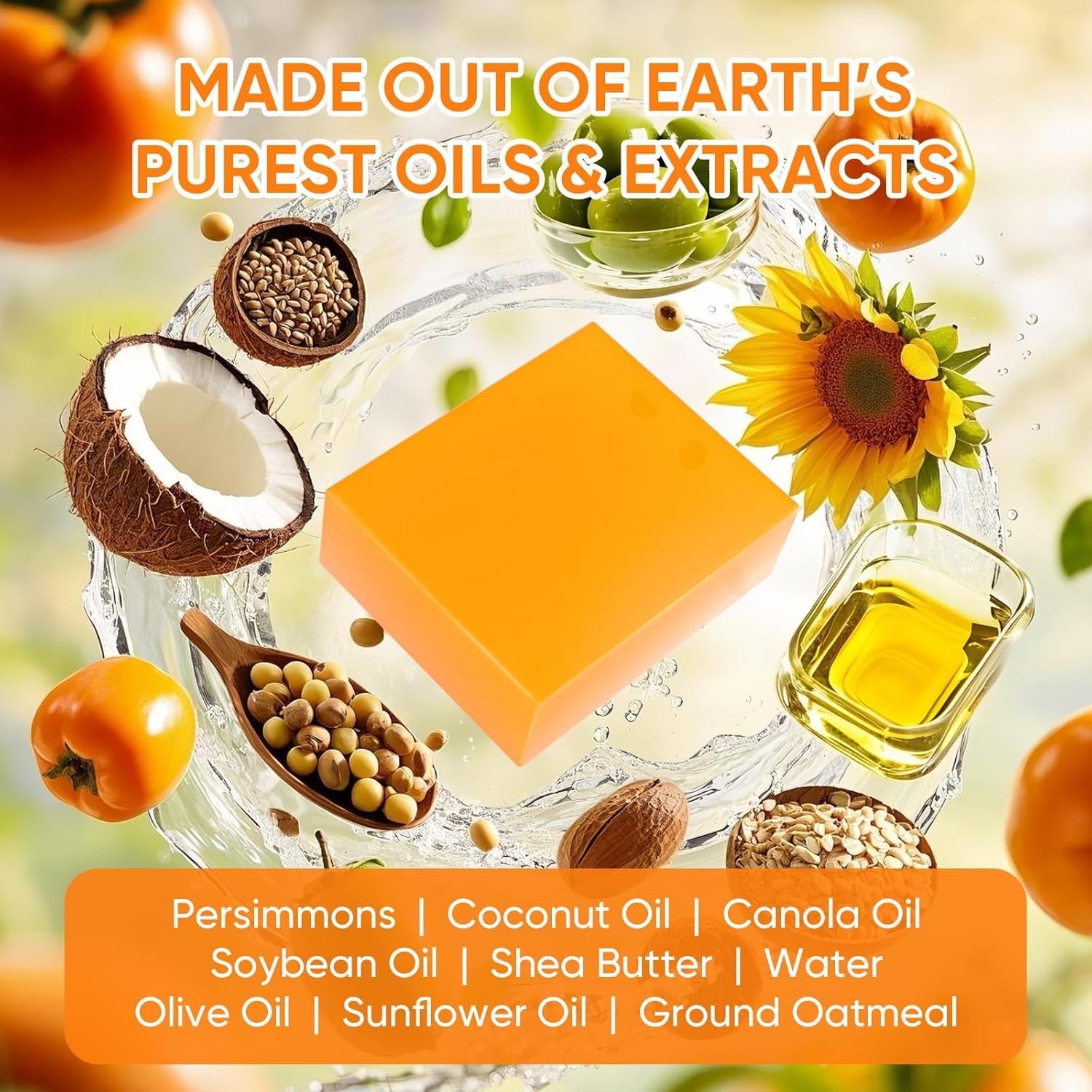 GPP Persimmon Soap Bar for Body Odor Control – 3 PCS 3.53 Ounce (Pack of 3)